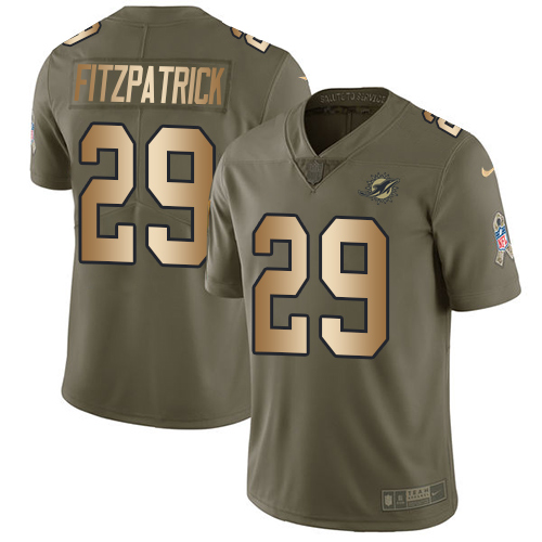 Nike Miami Dolphins #29 Minkah Fitzpatrick Olive Gold Youth Stitched NFL Limited 2017 Salute to Service Jersey->youth nfl jersey->Youth Jersey